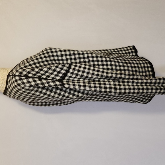 J Jill Sweater Black Gingham Reversable Crew Neck Long Sleeve Farmhouse Size M - Picture 8 of 13